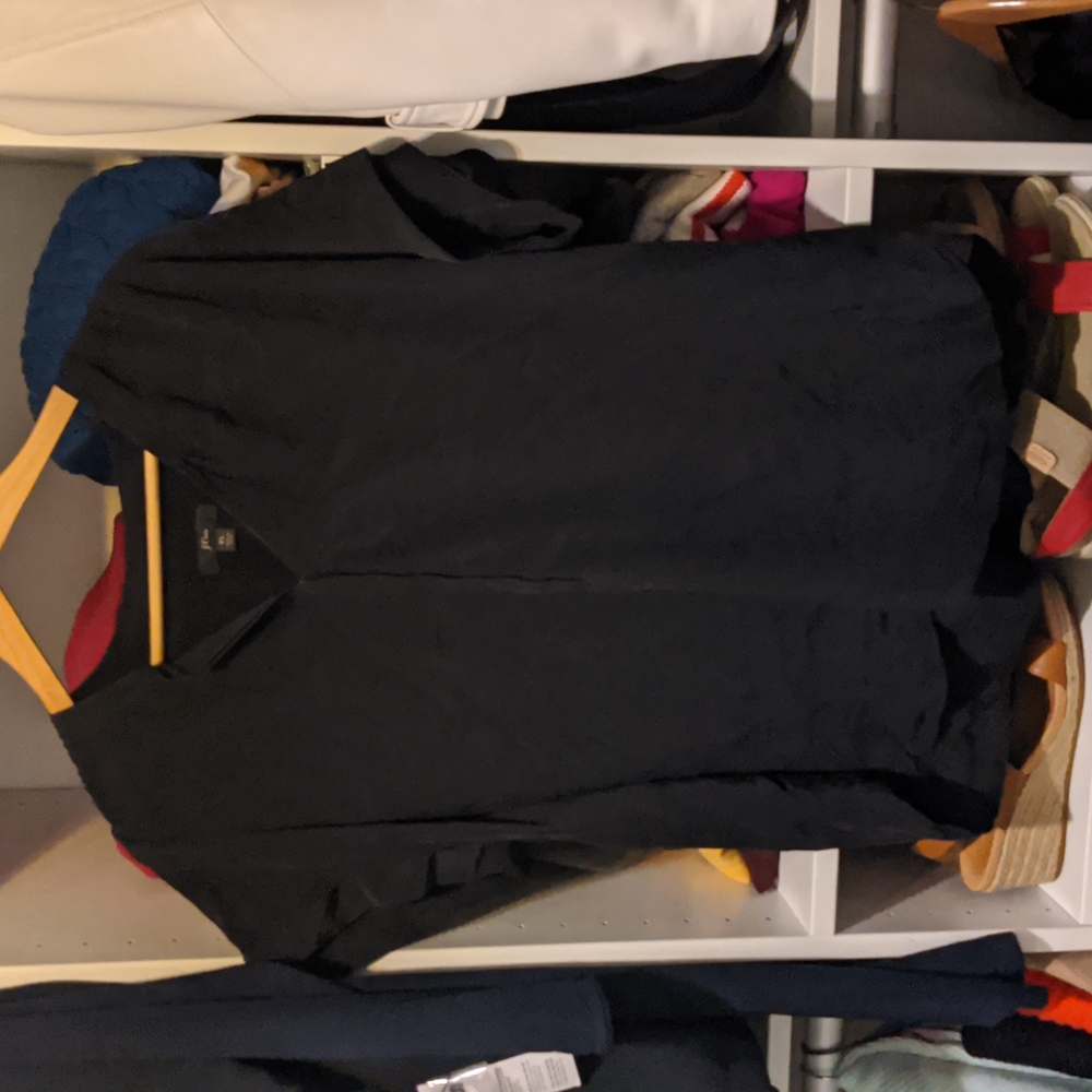 EUC J.Crew black silk blouse XL